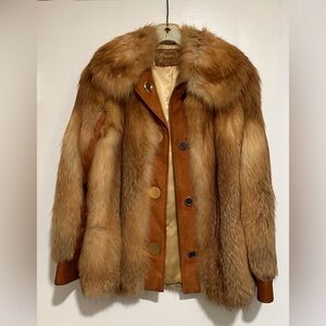 Vintage Red Fox Fur Coat Custom Made